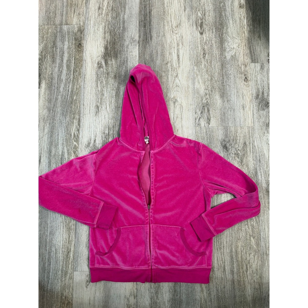 Victorias Secret Hot Pink Velour Zip Up Hoodie Small Y2K Barbiecore Loungewear